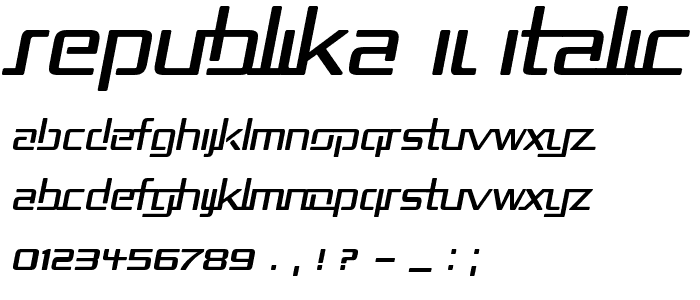 Republika II Italic font