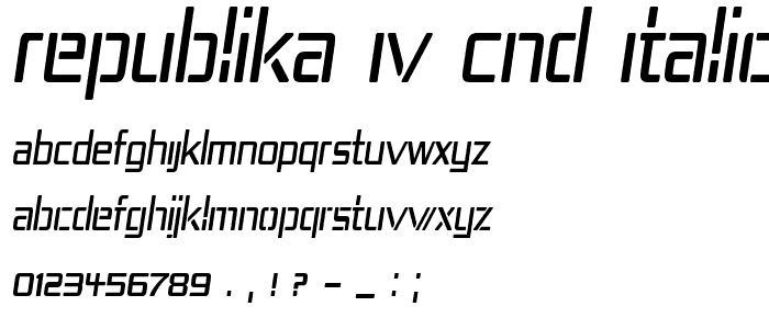 Republika IV Cnd Italic font