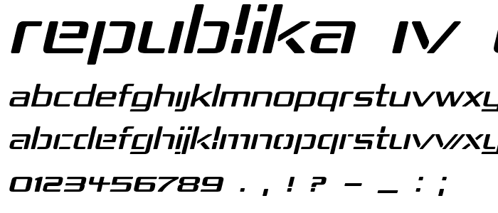 Republika IV Exp Italic font