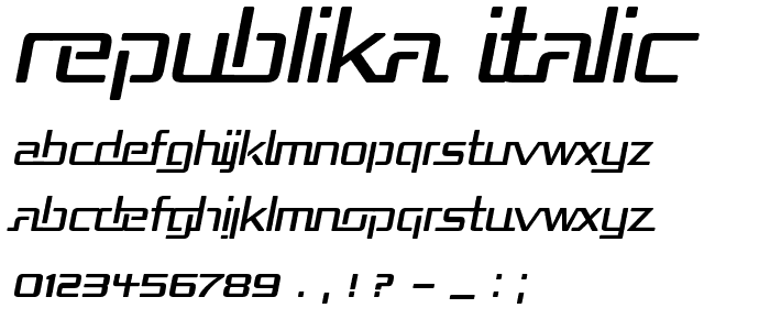 Republika Italic font