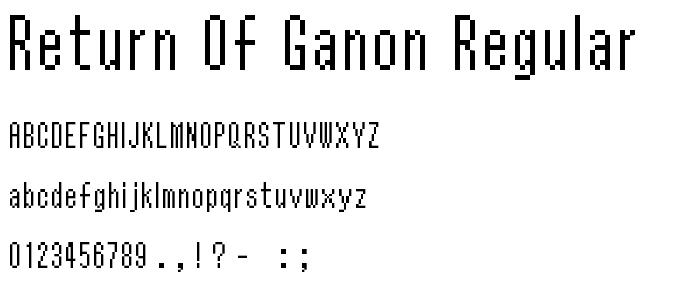 Return of Ganon Regular font