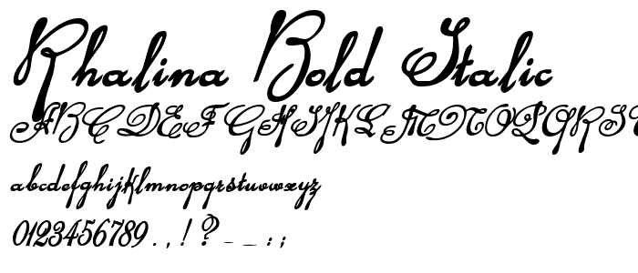 Rhalina Bold Italic font