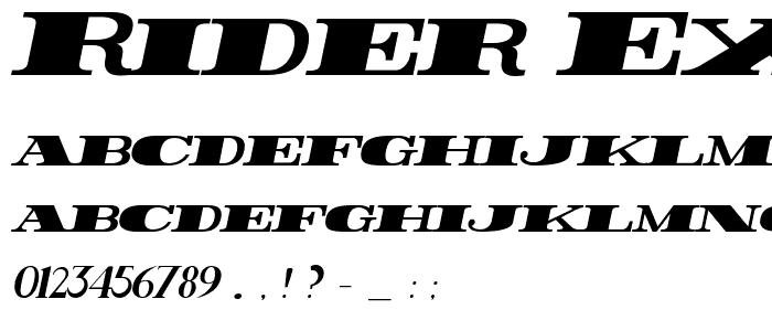 Rider ExtraBlack Italic police