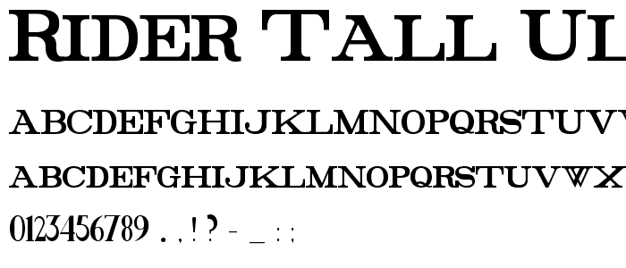 Rider Tall Ultra-condensed Bold police