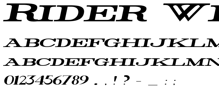 Rider Widest Ultra-expanded Bold Italic font