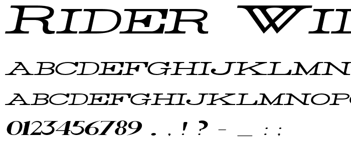 Rider Widest Ultra-expanded Light Italic police