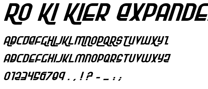 Ro_Ki_Kier Expanded Italic police