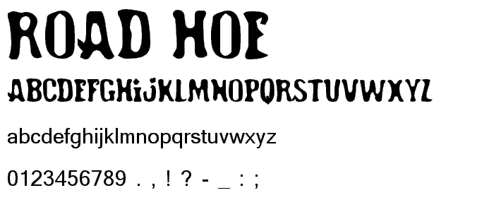 Road Hoe font