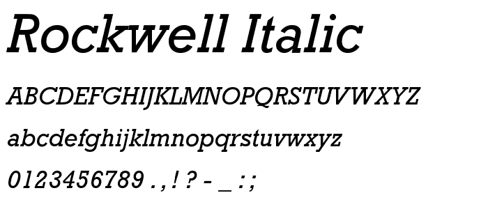 Rockwell Italic font