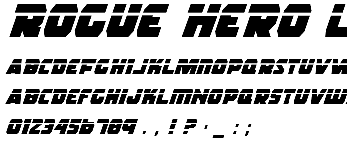 Rogue Hero Laser Italic police