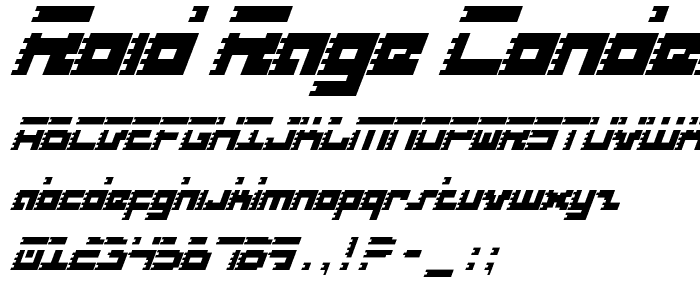 Roid Rage Condensed Italic police