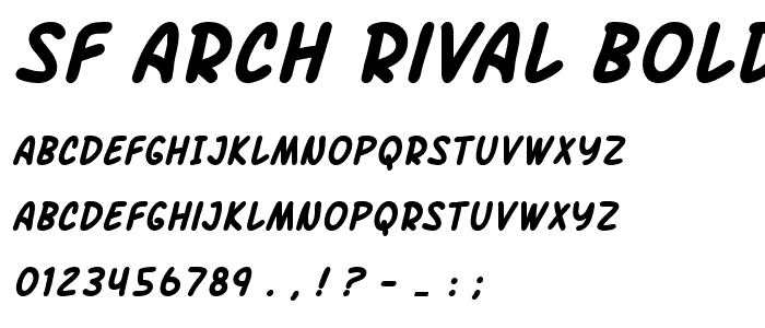 SF Arch Rival Bold Italic police