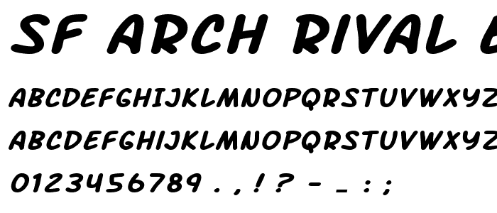 SF Arch Rival Extended Bold Italic police