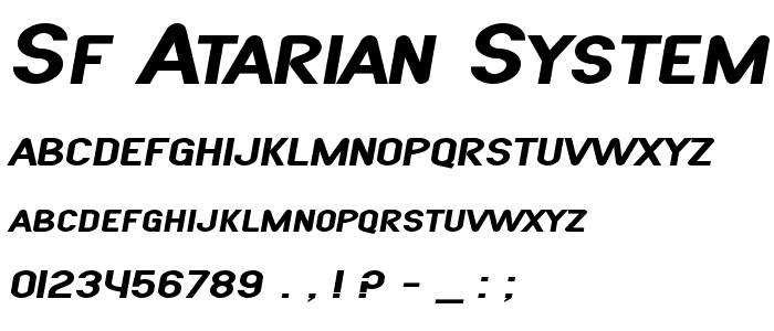 SF Atarian System Extended Bold Italic police