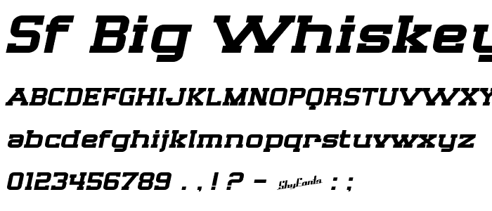 SF Big Whiskey Extended font