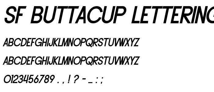 SF Buttacup Lettering Bold Oblique police