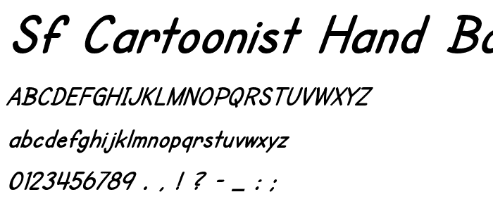 SF Cartoonist Hand Bold Italic police