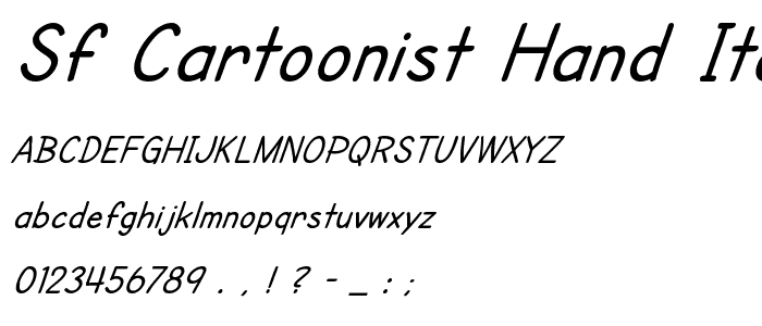 SF Cartoonist Hand Italic font