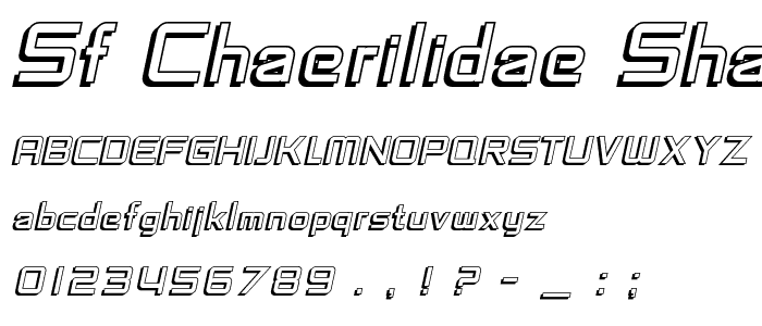 SF Chaerilidae Shaded Oblique font