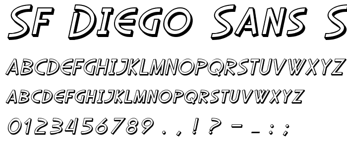 SF Diego Sans Shaded Oblique police