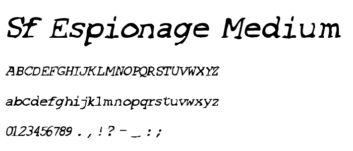 SF Espionage Medium Oblique font