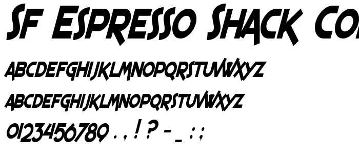 SF Espresso Shack Condensed Bold Italic font