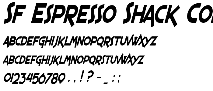 SF Espresso Shack Condensed Italic police