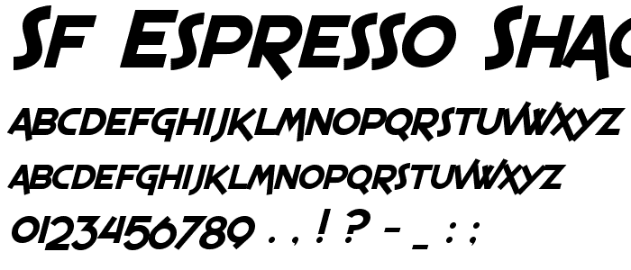 SF Espresso Shack Italic police