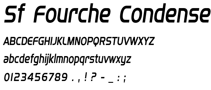 SF Fourche Condensed Italic police