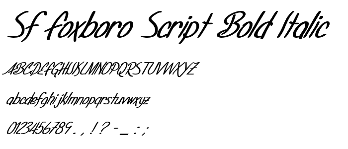 SF Foxboro Script Bold Italic font