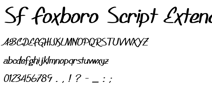 SF Foxboro Script Extended Bold font