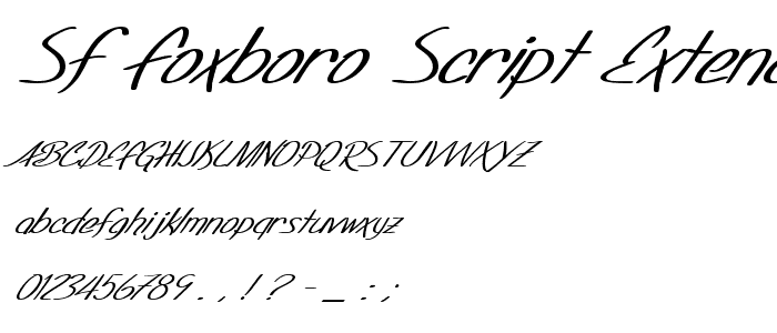 SF Foxboro Script Extended Italic font