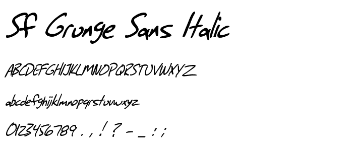 SF Grunge Sans Italic font