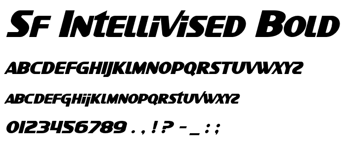 SF Intellivised Bold Italic font