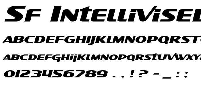 SF Intellivised Extended Italic font