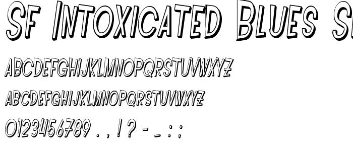 SF Intoxicated Blues Shaded Oblique font