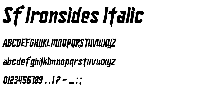 SF Ironsides Italic police