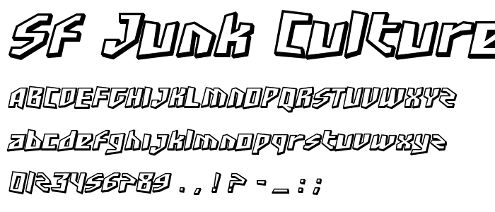 SF Junk Culture Shaded Oblique font