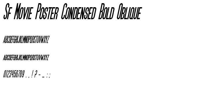 SF Movie Poster Condensed Bold Oblique police