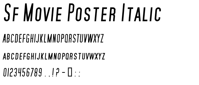 SF Movie Poster Italic police