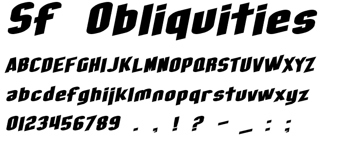 SF Obliquities Extended font