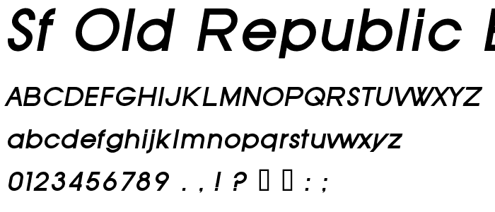 SF Old Republic Bold Italic police