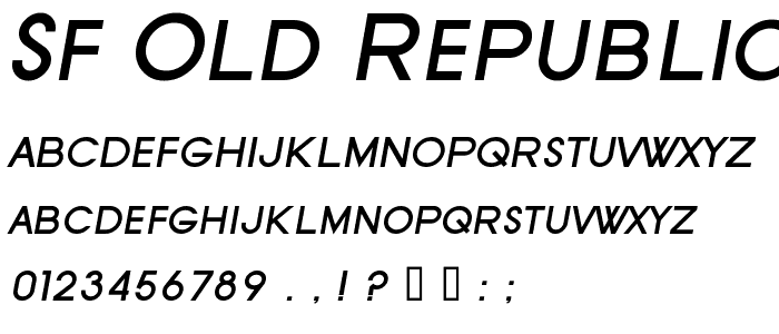 SF Old Republic SC Bold Italic police