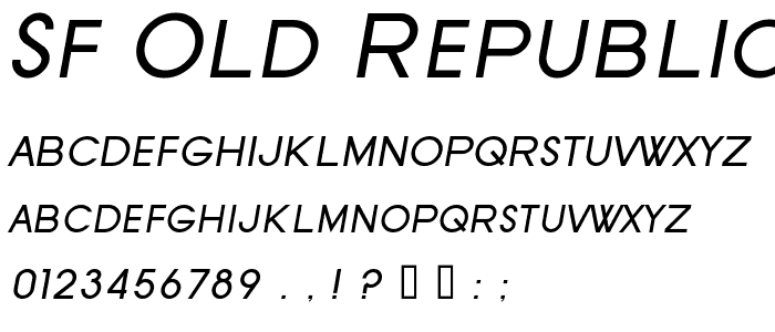 SF Old Republic SC Italic police