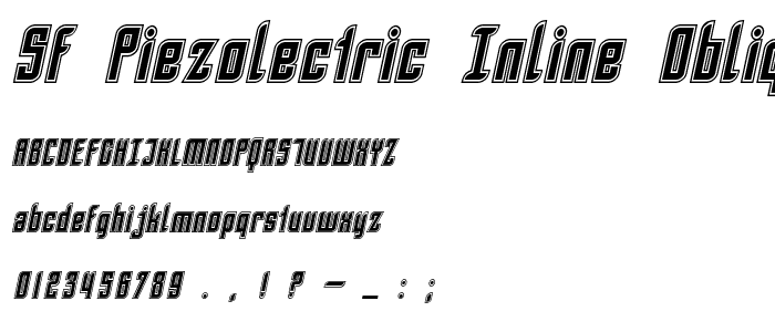 SF Piezolectric Inline Oblique font