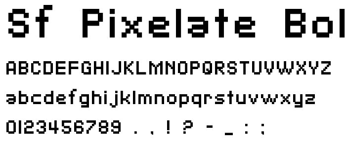 SF Pixelate Bold font