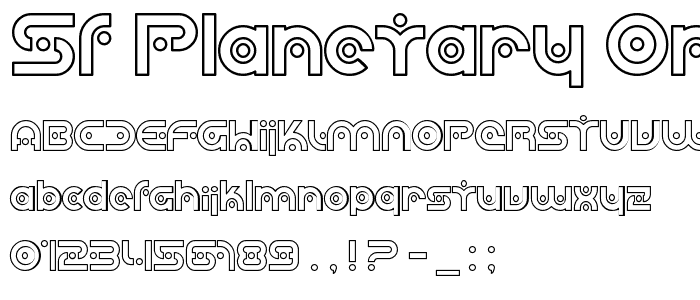 SF Planetary Orbiter Outline font