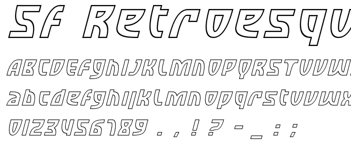 SF Retroesque Outline Italic police