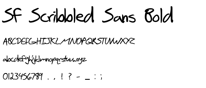 SF Scribbled Sans Bold font