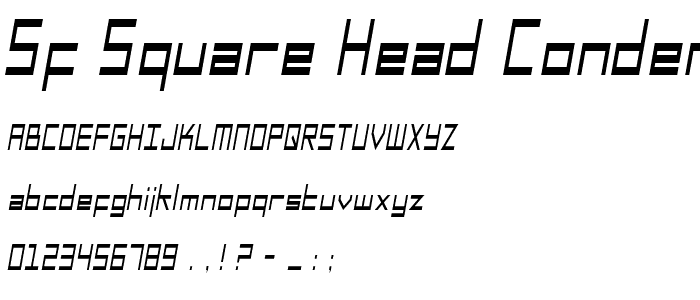 SF Square Head Condensed Italic font